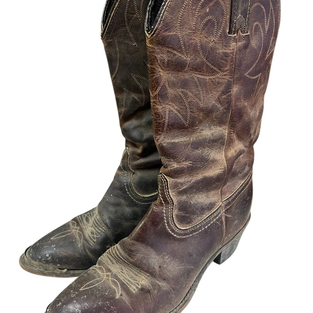Durango Cowboy Boots Woman Western 8.5 Cowgirl Brown Leather Wild West